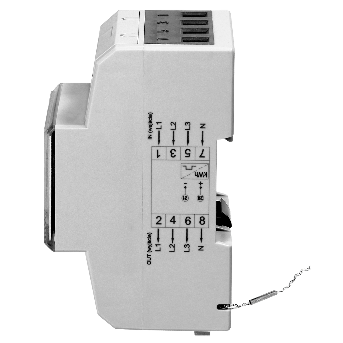3-phasiger Stromzähler, 80A, MID, 3 Module, DIN TH-35mm