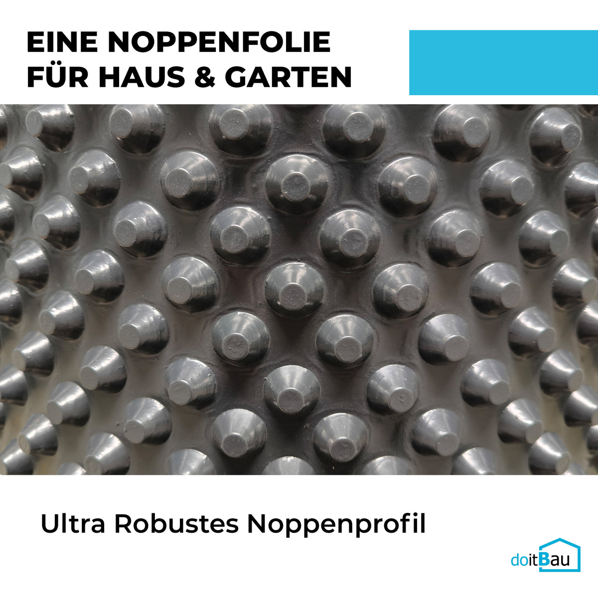 2,5m (50cm x 2,5m) PROFI Noppenbahn Hochbeet Folie Noppen Grundmauerschutz Bau Drainage Garten