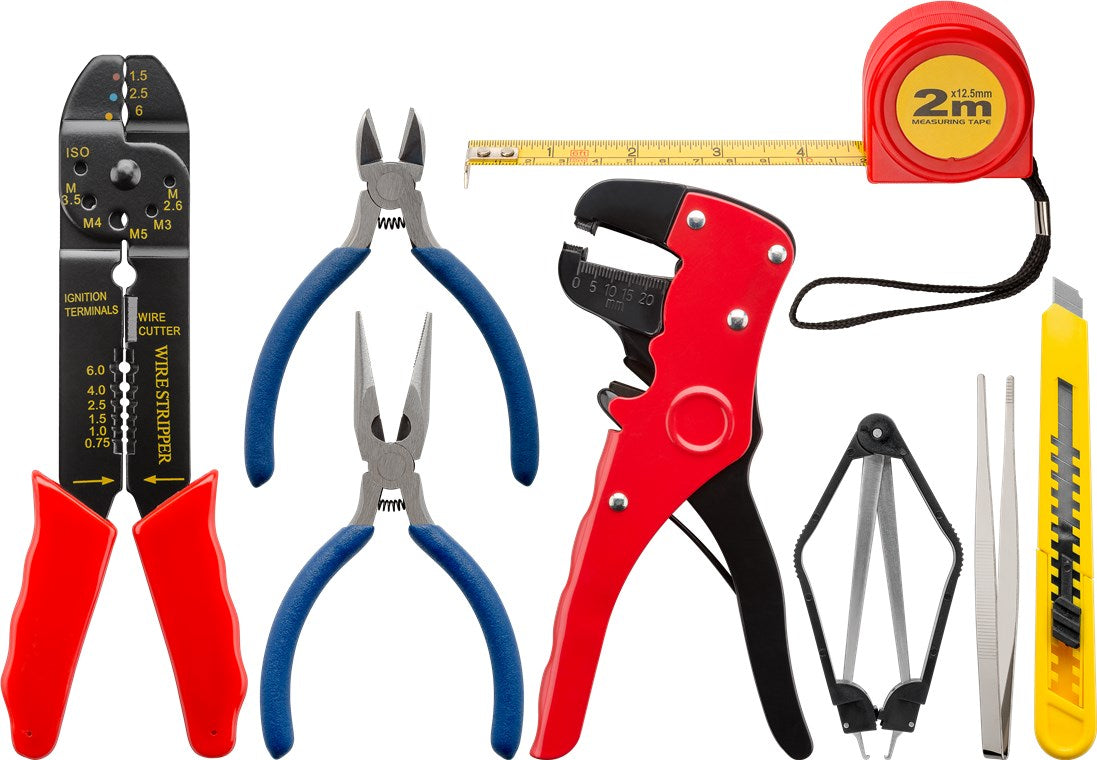 Lötset Lötkolben 30W Entlötpumpe Lötzinn Lötfett / Werkzeugkoffer Schraubendreher Zange Crimpen Phasenprüfer / Tasche 20-teilig
