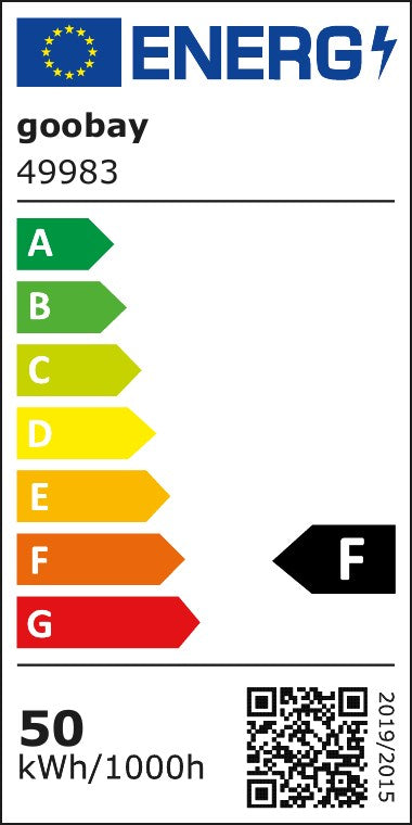 goobay LED-Baustellenstrahler mit Standfuß, für Innen- & Außeneinsatz, Metall-Bodenständer, kalt-weißes Licht, 50 Watt, gelb [Energieklasse F]