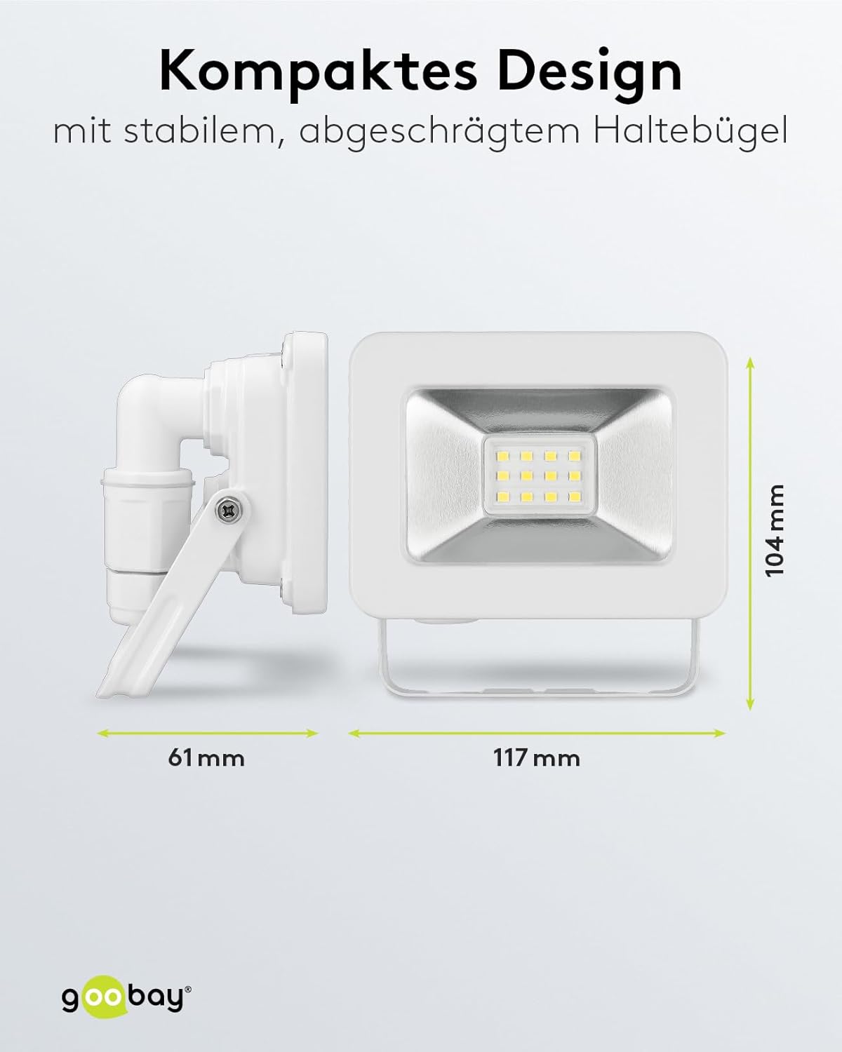 LED Strahler Außen 10W / Außenstrahler IP65 / Neutralweißes Licht 850 lm/LED Scheinwerfer Fluter Wandmontage / IP65 Gartenstrahler / Weiß [Energieklasse F]