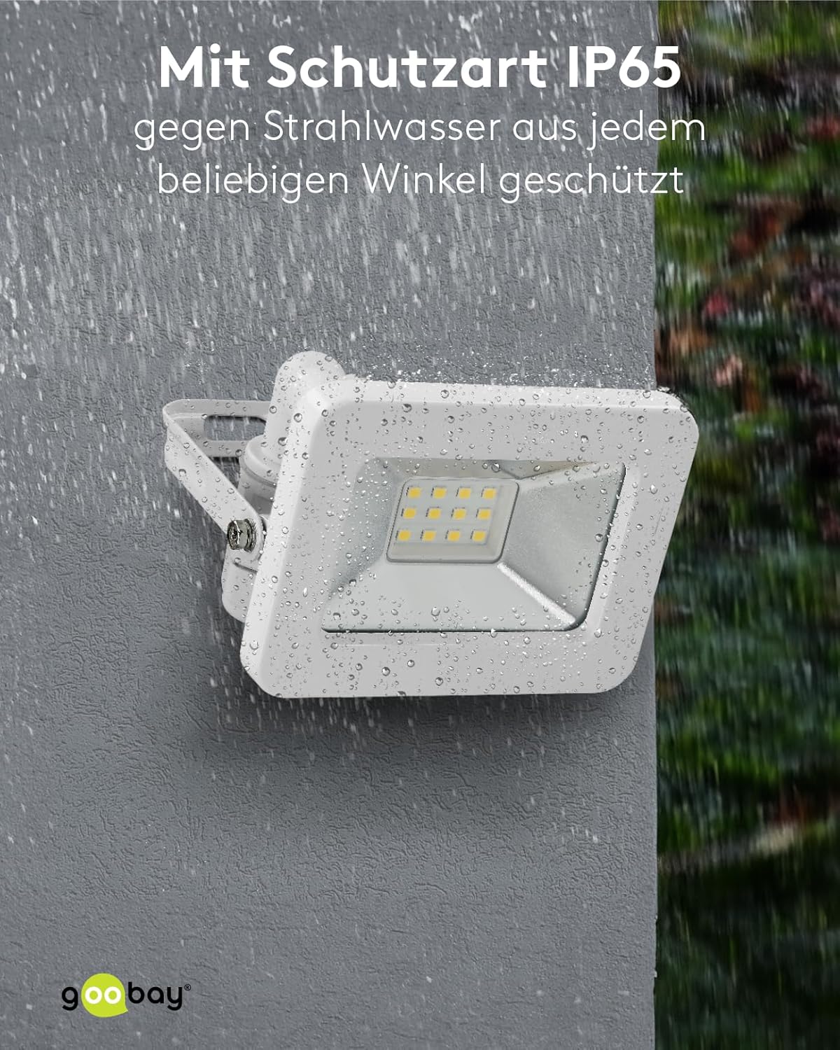 LED Strahler Außen 10W / Außenstrahler IP65 / Neutralweißes Licht 850 lm/LED Scheinwerfer Fluter Wandmontage / IP65 Gartenstrahler / Weiß [Energieklasse F]
