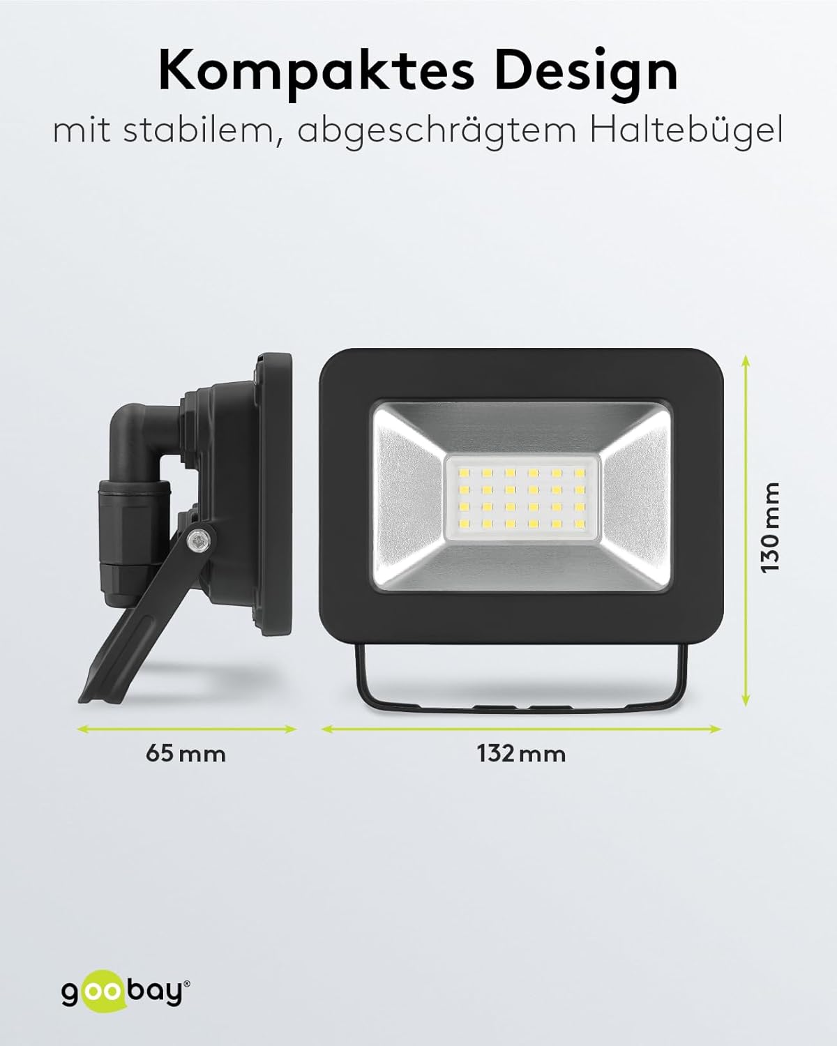 LED Strahler Außen 20W / Außenstrahler IP65 / Neutralweißes Licht 1700 lm/LED Scheinwerfer Fluter Wandmontage / IP65 Gartenstrahler / Schwarz [Energieklasse F]
