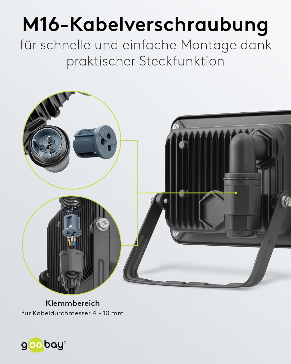 LED Strahler Außen 20W / Außenstrahler IP65 / Neutralweißes Licht 1700 lm/LED Scheinwerfer Fluter Wandmontage / IP65 Gartenstrahler / Schwarz [Energieklasse F]