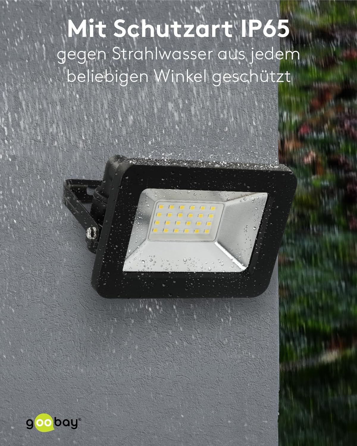 LED Strahler Außen 20W / Außenstrahler IP65 / Neutralweißes Licht 1700 lm/LED Scheinwerfer Fluter Wandmontage / IP65 Gartenstrahler / Schwarz [Energieklasse F]
