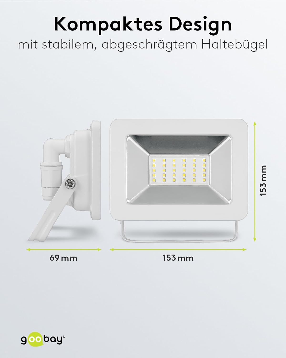 LED Strahler Außen 30W / Außenstrahler IP65 / Neutralweißes Licht 2550 lm/LED Scheinwerfer Fluter Wandmontage / IP65 Gartenstrahler / Weiß [Energieklasse F]