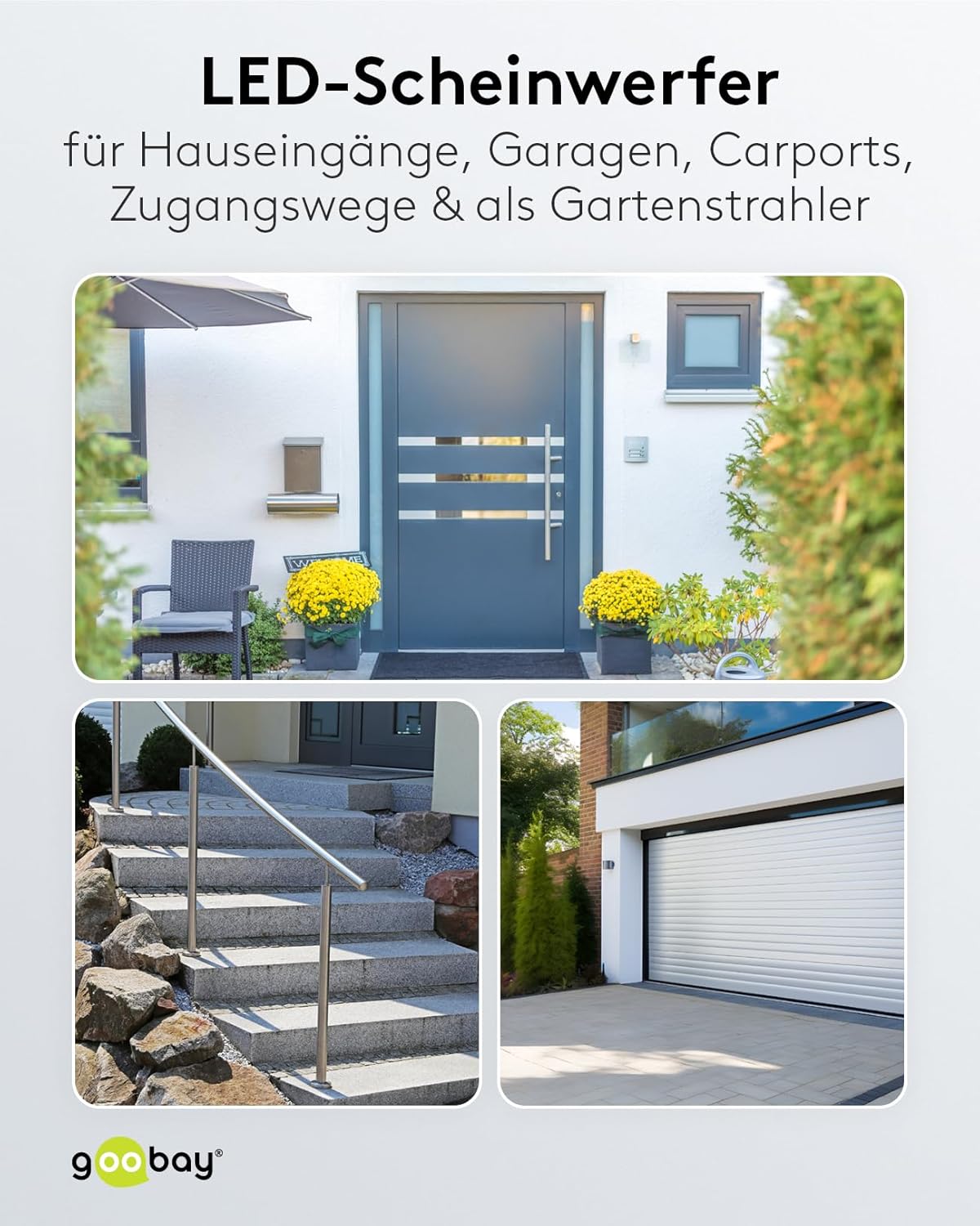 LED Strahler Außen 30W / Außenstrahler IP65 / Neutralweißes Licht 2550 lm/LED Scheinwerfer Fluter Wandmontage / IP65 Gartenstrahler / Weiß [Energieklasse F]