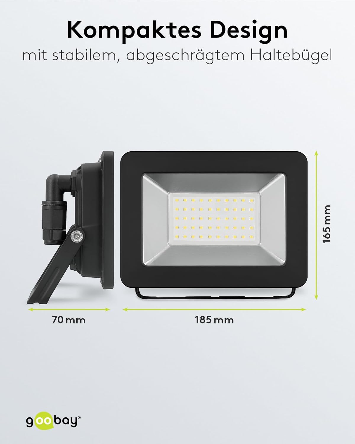 LED Strahler Außen 50W / Außenstrahler IP65 / Neutralweißes Licht 4250 lm / LED Scheinwerfer Fluter Wandmontage / IP65 Gartenstrahler/Schwarz [Energieklasse F]