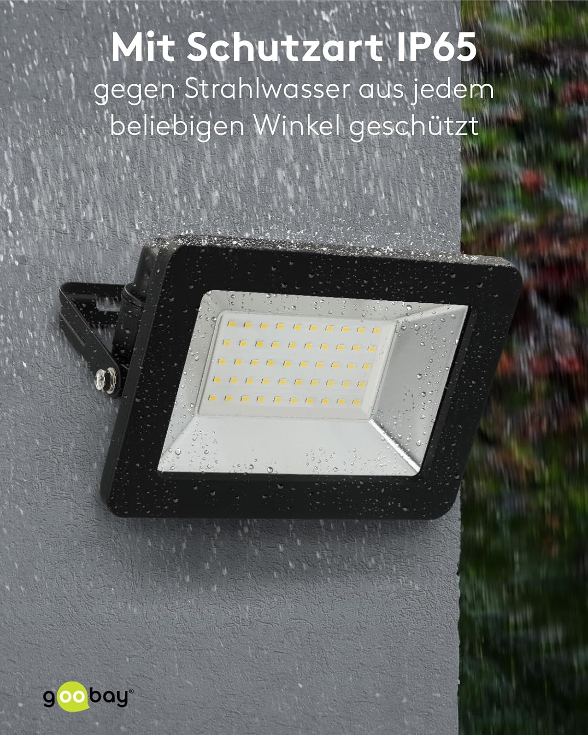 LED Strahler Außen 50W / Außenstrahler IP65 / Neutralweißes Licht 4250 lm / LED Scheinwerfer Fluter Wandmontage / IP65 Gartenstrahler/Schwarz [Energieklasse F]
