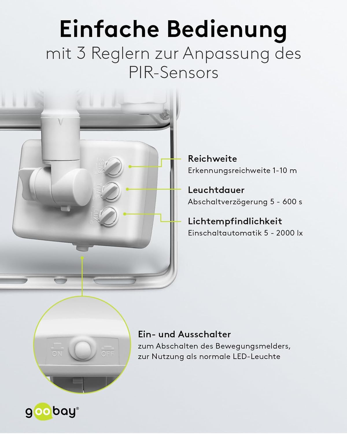 LED Strahler Bewegungsmelder Außen 30W / PIR Sensor Außenstrahler IP44 / Neutralweißes Licht 2550 lm/LED Scheinwerfer Fluter Wandmontage/Gartenstrahler/Weiß [Energieklasse F]