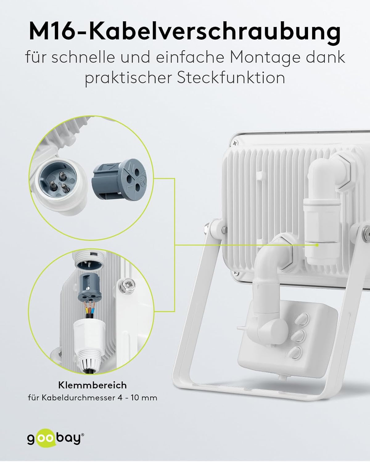 LED Strahler Bewegungsmelder Außen 30W / PIR Sensor Außenstrahler IP44 / Neutralweißes Licht 2550 lm/LED Scheinwerfer Fluter Wandmontage/Gartenstrahler/Weiß [Energieklasse F]
