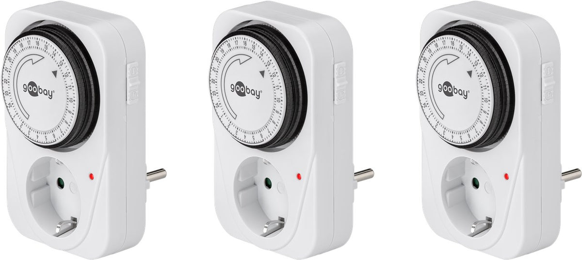 3er-Set Analoge Zeitschaltuhr Steckdose 3500W Mechanische Schaltuhr Zeitschalter für Steckdose Timer Analog 15 Min. Intervall Timer innen Weiß