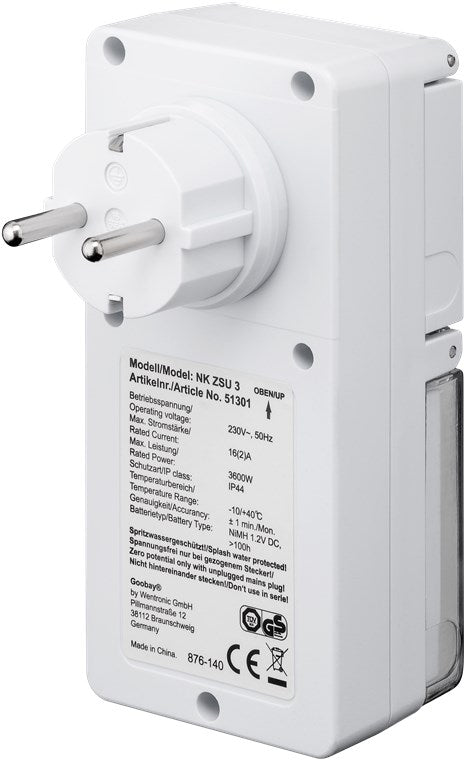 2er-Set Digitale Zeitschaltuhr / IP44 / Programmierbar / Indoor und Outdoor / LCD Display / Leicht zu bedienende / -10°C - 40°C / Dauerbetrieb möglich / Back Up Akku für 4 Tage / Weiß