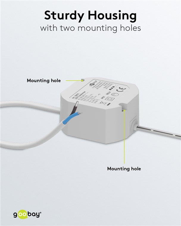 Goobay LED Trafo mit 12V und 12 Watt / Transformator wandelt von 230V AC in 12V DC um