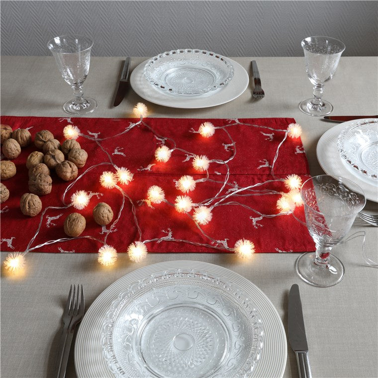 goobay 20er LED-Lichterkette / LED Schneebälle / Lichterkette mit Timerfunktion / Warmweiß (3000 K) / Batteriebetrieben für Innen