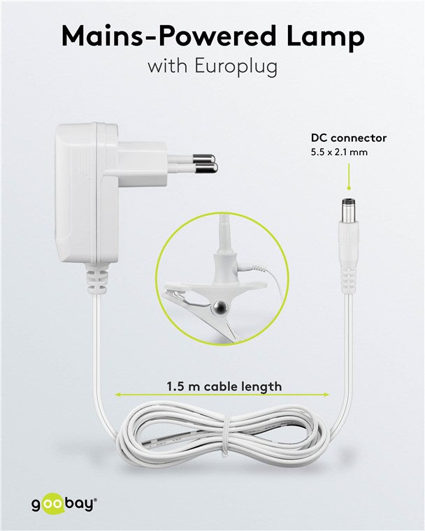 goobay LED Lupenleuchte - Lupenlampe mit Standfuß - Standlupe Licht - 6 W Leistungsaufnahme - Farbtemperatur 6200 K – Lichtstrom 480 lm, Weiß