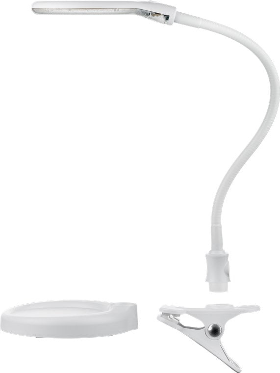 goobay LED Lupenleuchte - Lupenlampe mit Standfuß - Standlupe Licht - 6 W Leistungsaufnahme - Farbtemperatur 6200 K – Lichtstrom 480 lm, Weiß