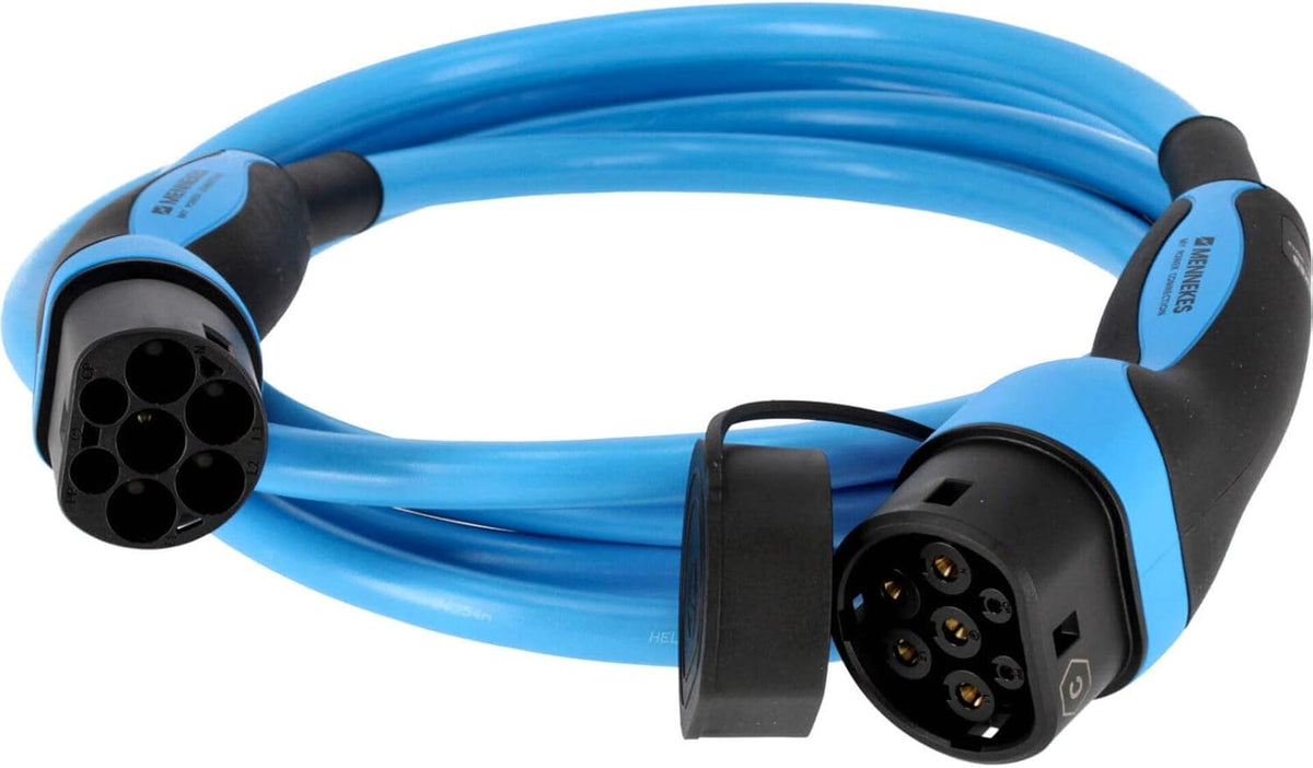 Mennekes 36247 E-Auto Ladekabel 7,5m Mode 3 Typ 2 32A 3PH, Wallbox-Zubehör für 22 kW Elektro- und Hybridfahrzeuge