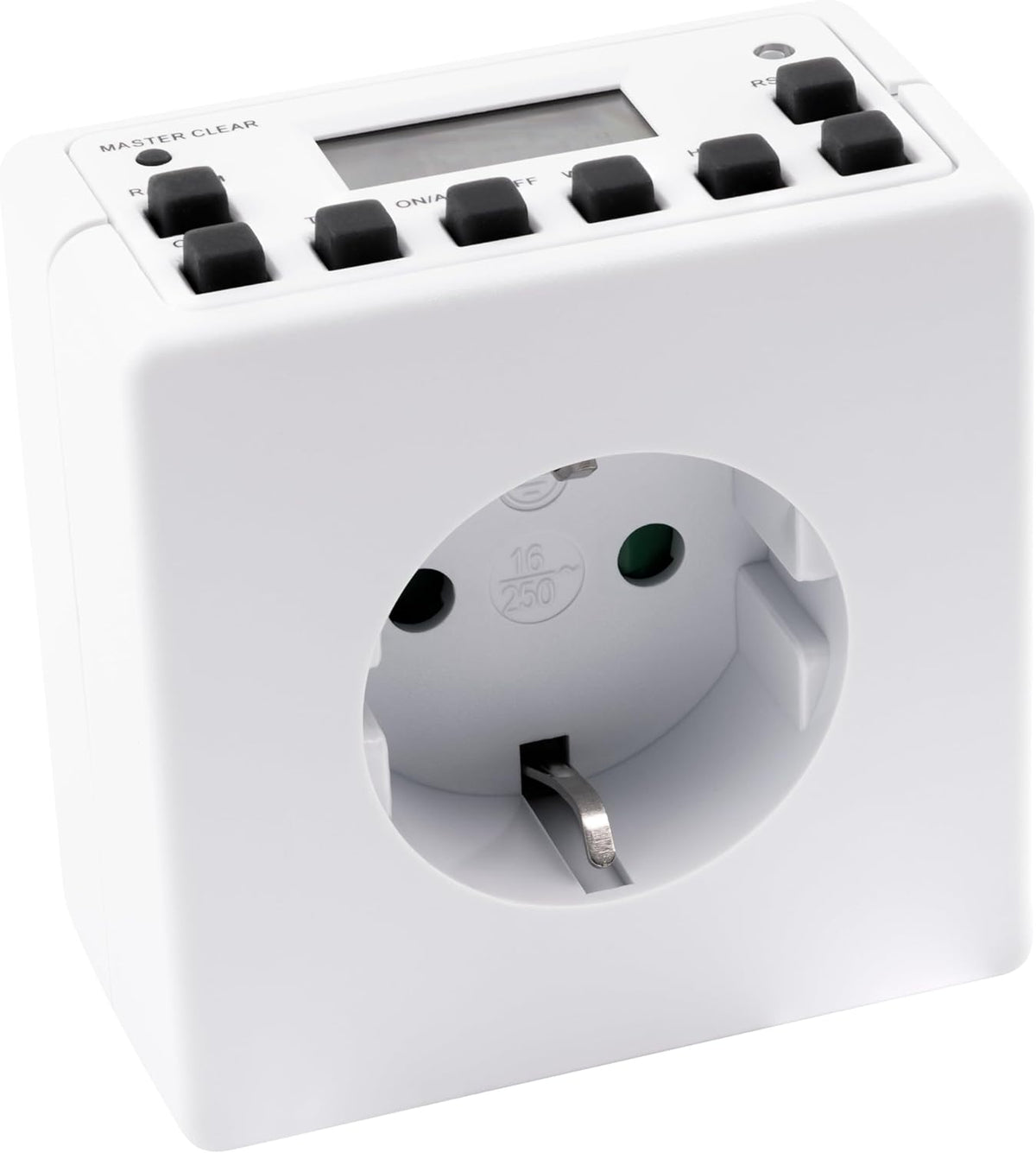 MC Power - Digitale Zeitschaltuhr Steckdose | AZ-53 | 10 Schaltprogramme, 12/24 Std. Zyklus, programmierbar mit Backup-Batterie, energiesparender Timer für Haushalt, Büro