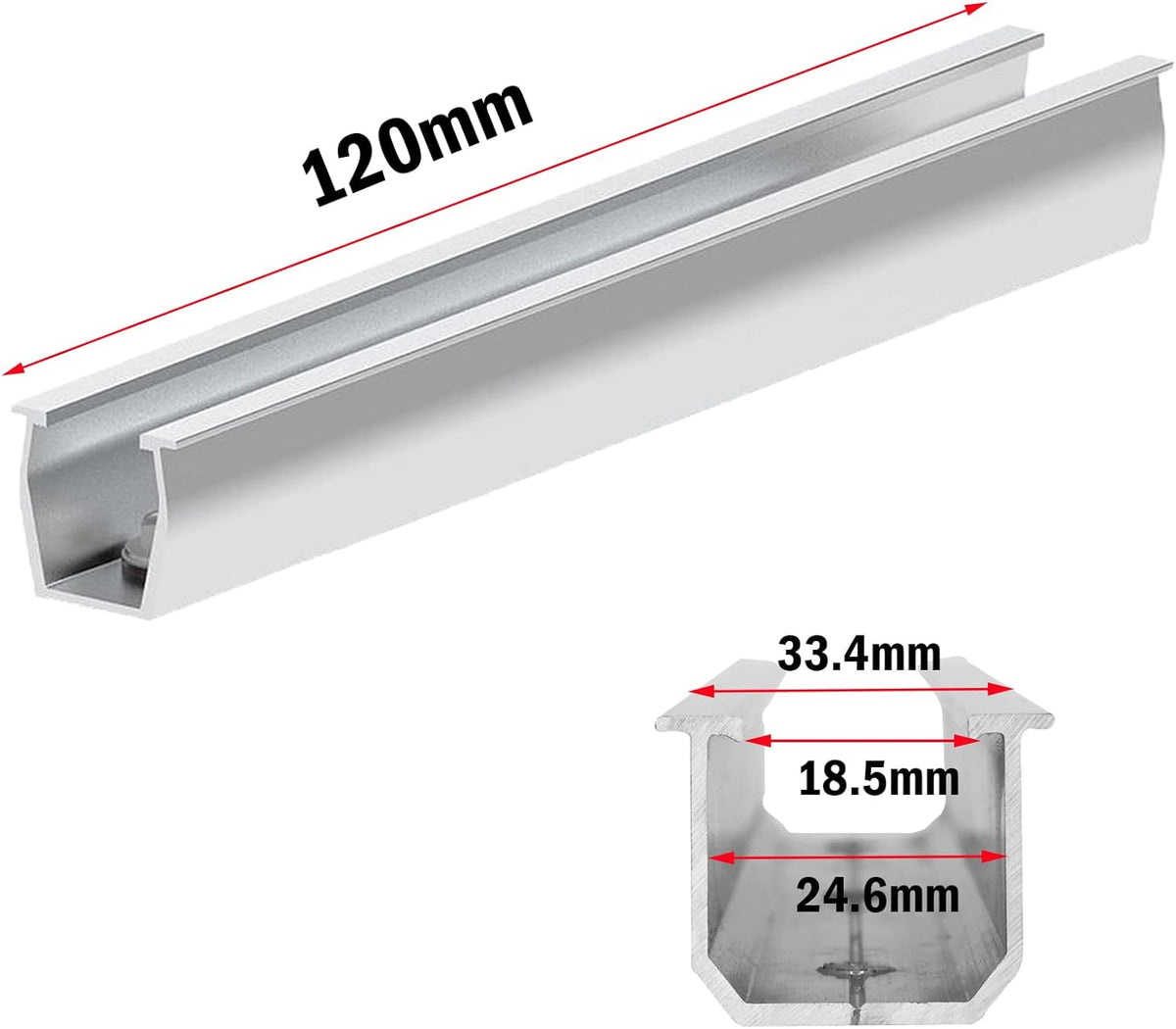 Solarmodul Halterung Flachdach, Alu Photovoltaik Montageschiene 12CM, Verstellbare Schwarz Klemme für 30-35MM Dicke Module, Solarpanel Halterung Montageset 4 Module Geeignet für Flachdach Trapezdach
