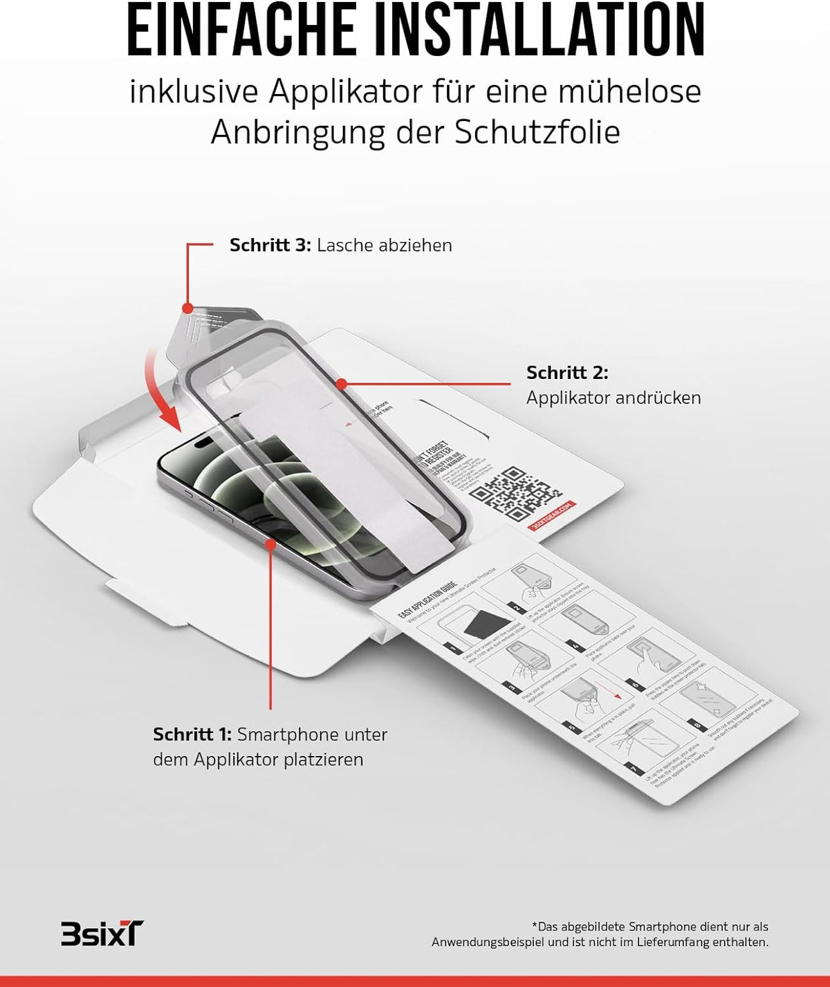 3sixT 65918 3in1 Protection Bundle für iPhone 15 Plus/Hülle Displayschutz & Kamera Schutz Set/Inkl. Handyhülle Panzerglas Kamera Protektor stoßfest / 3in1 Hüllen Set