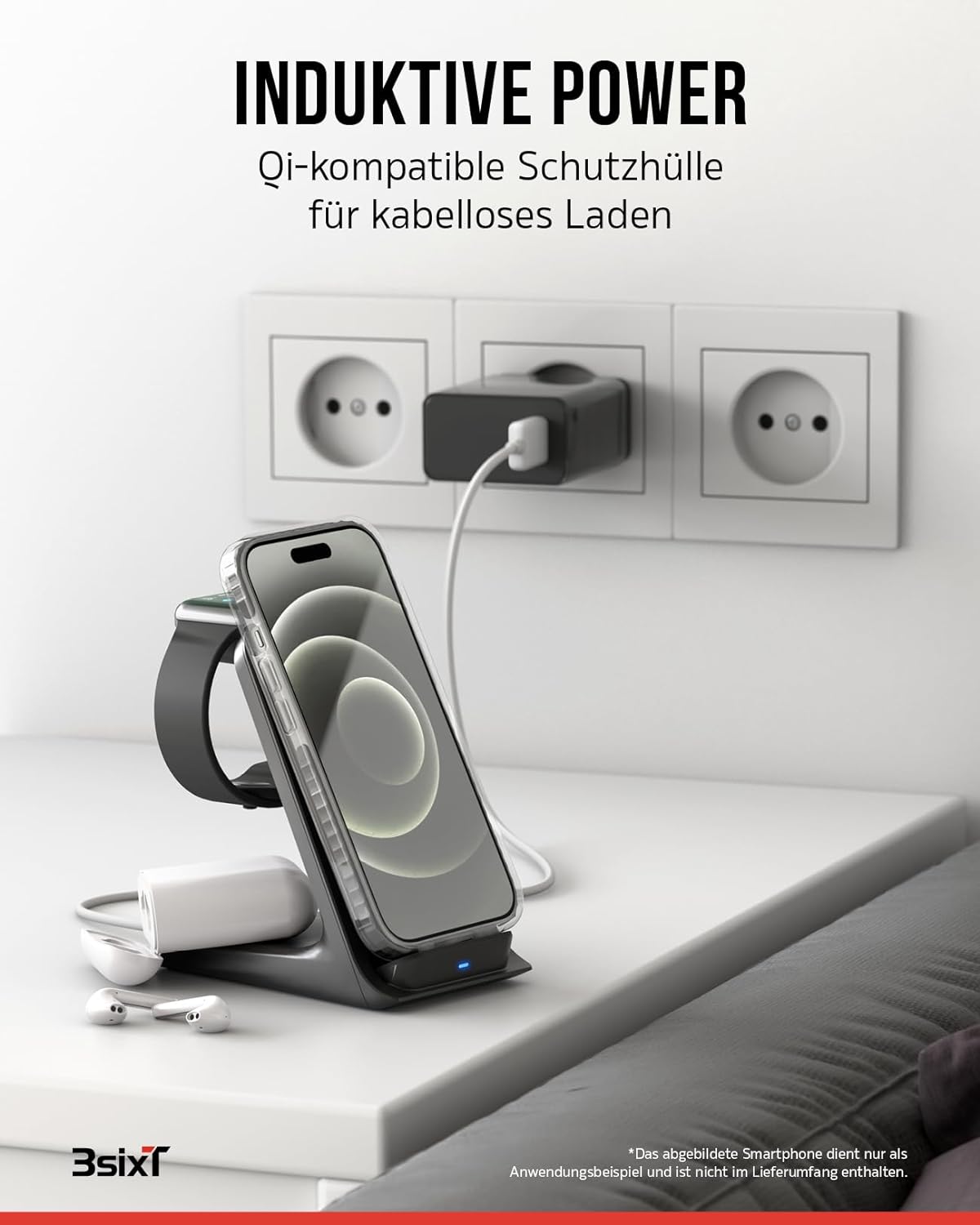 3sixT 65918 3in1 Protection Bundle für iPhone 15 Plus/Hülle Displayschutz & Kamera Schutz Set/Inkl. Handyhülle Panzerglas Kamera Protektor stoßfest / 3in1 Hüllen Set