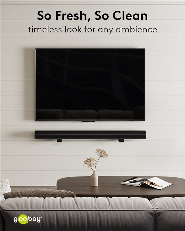goobay Universal Wandhalterung / Soundbar-Wandhalter bis max. 15 kg / Verstellbar von 9-15,4cm / rutschfeste Oberfläche