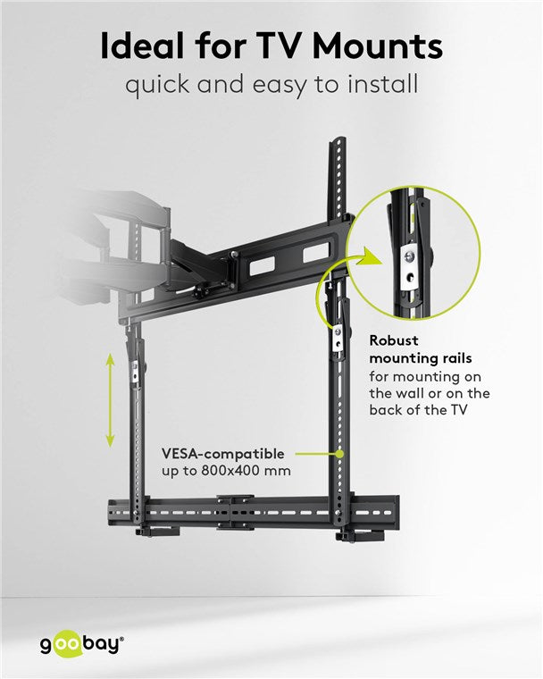 goobay Soundbar und Fernseher Wandhalterung / Soundbar-Wandhalter VESA kompatible Fernseherhalterung / 8,6-15,5cm Tiefe / rutschfeste Oberfläche