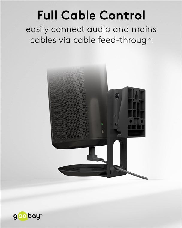 goobay Wandhalterung für Sonos Era 100 / Lautsprecher-Wandhalter bis 3kg / Schwenkbar & Neigbar / schwarz