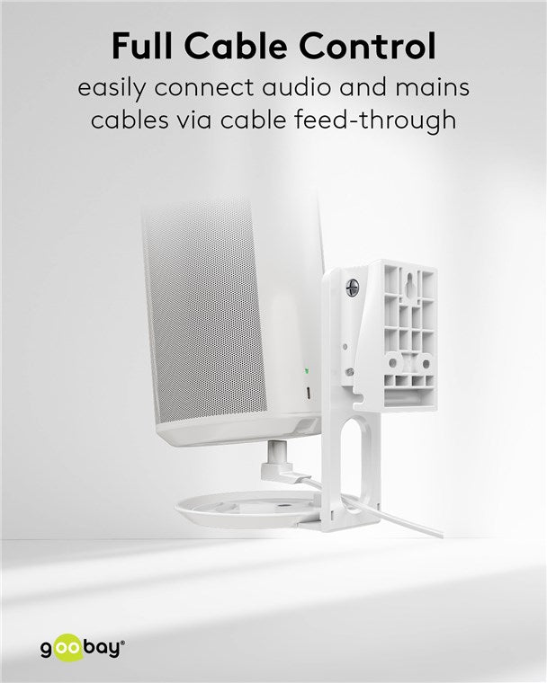 goobay Wandhalterung für Sonos Era 100 / Lautsprecher-Wandhalter bis 3kg / Schwenkbar & Neigbar / weiß