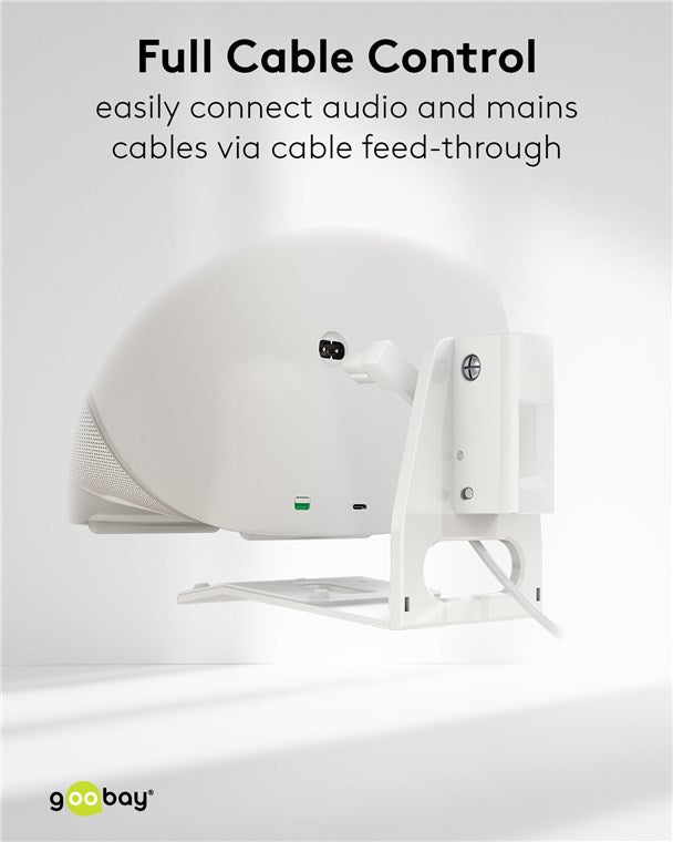goobay Wandhalterung für Sonos Era 300 / Lautsprecher-Wandhalter bis 5kg / Schwenkbar & Neigbar / weiß