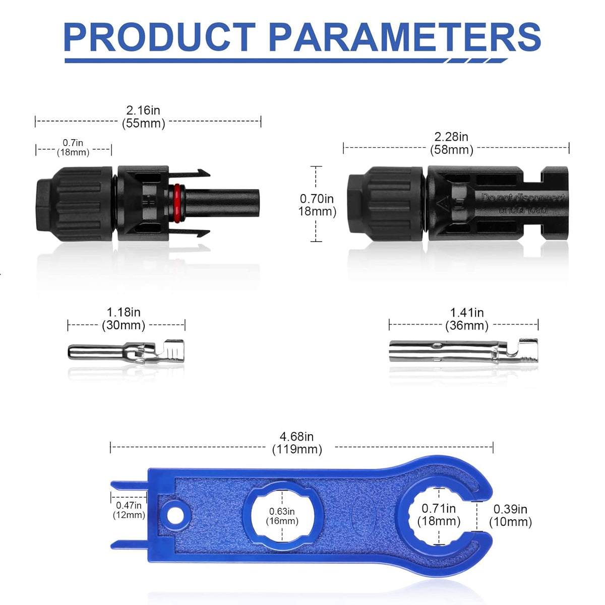 6 Paar MC4 Solarstecker Solar Buchse + Stecker Kupplung Kabel Buchse 2,5-6 mm