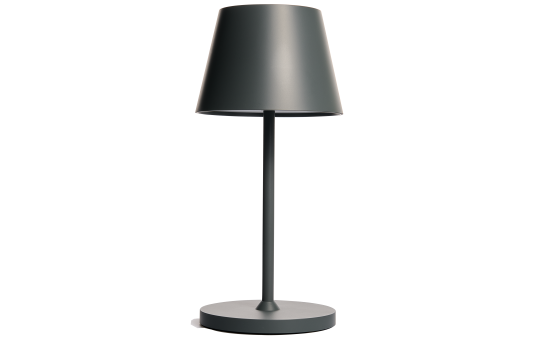 ROLF KERN LED Tischlampe | CLUB 25cm | Aufladbarer Akku Tischleuchte ohne Kabel, dimmbar per Touch, IP54 für Innen und Außen geeignet 2700K Licht warmweiß mit USB Ladekabel, basaltgrau [Energieklasse G]