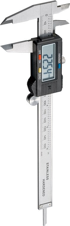 Messschieber digital 0 - 150 mm / Elektrische Schieblehre digital 6 Zoll / Für Tiefen-, Außen- & Stufenmessung / Mit LCD Display / Rostfreier Edelstahl