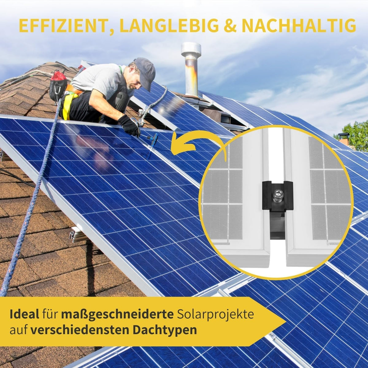 Solar Halterung Ziegeldach I Set für 3 PV Module 30-40mm I silber / schwarz I Solarmodul Halterung Balkonkraftwerk I Solarmodulbefestigungsset für Ziegeldächer aus Edelstahl