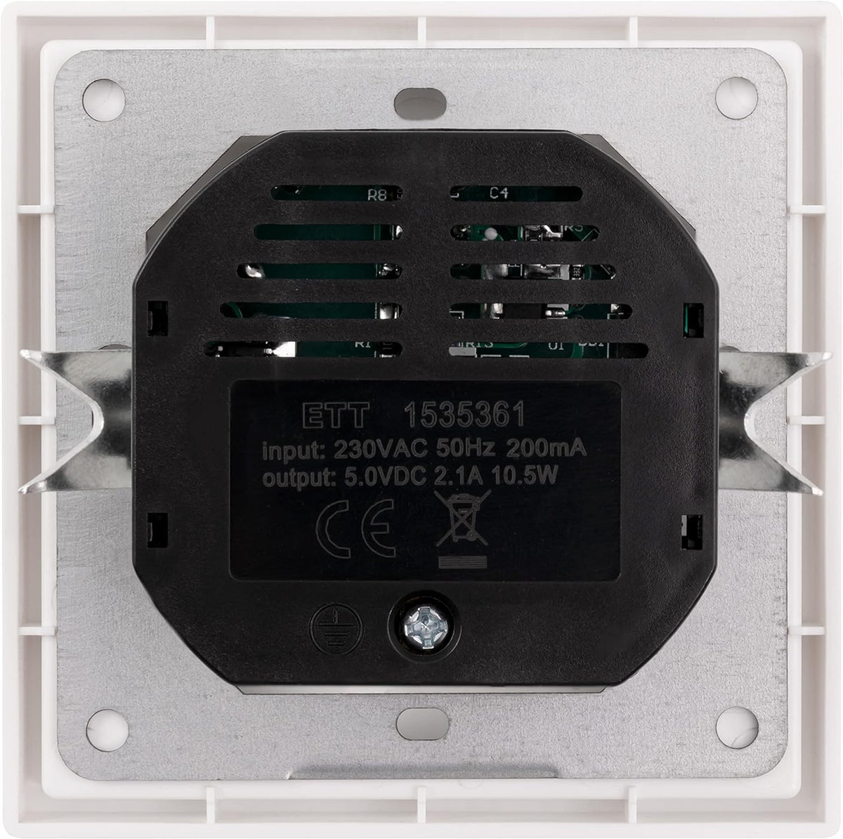 Schutzkontakt-Steckdose McPower ''Shallow'' 2xUSB-A - 5V/2,1A