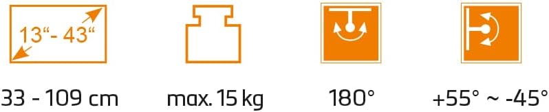 my wall TV-Wandhalterung für Wohnmobile HC2-3L TV Wandhalterung für Wohnmobil und Wohnwagen, Fernsehhalterung, Schwenkbar, Neigbar, VESA kompatibel, Bildschirmhalterung