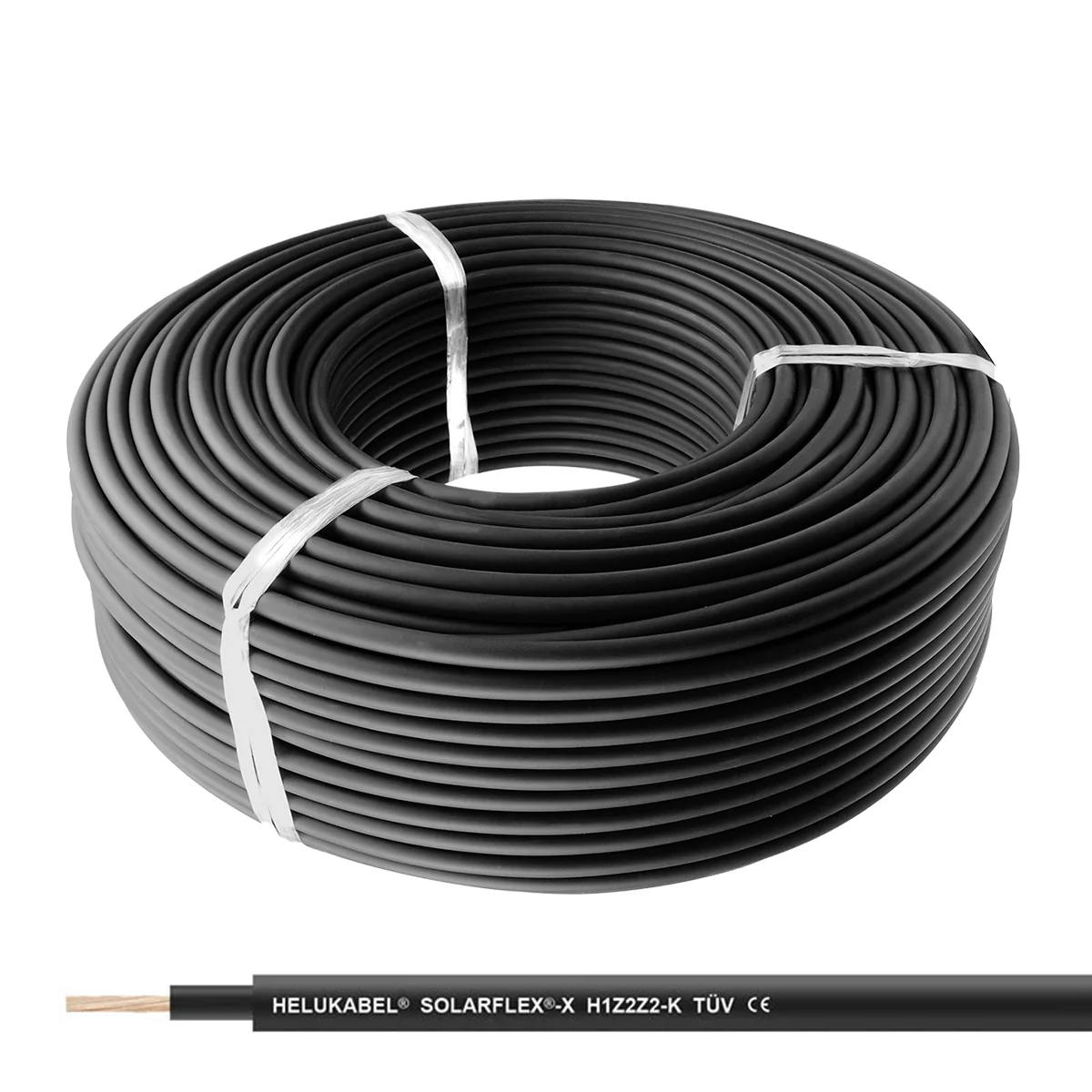 Solarkabel HELUKABEL SOLARFLEX®-X H1Z2Z2-K 6 mm² schwarz 50m halogenfrei