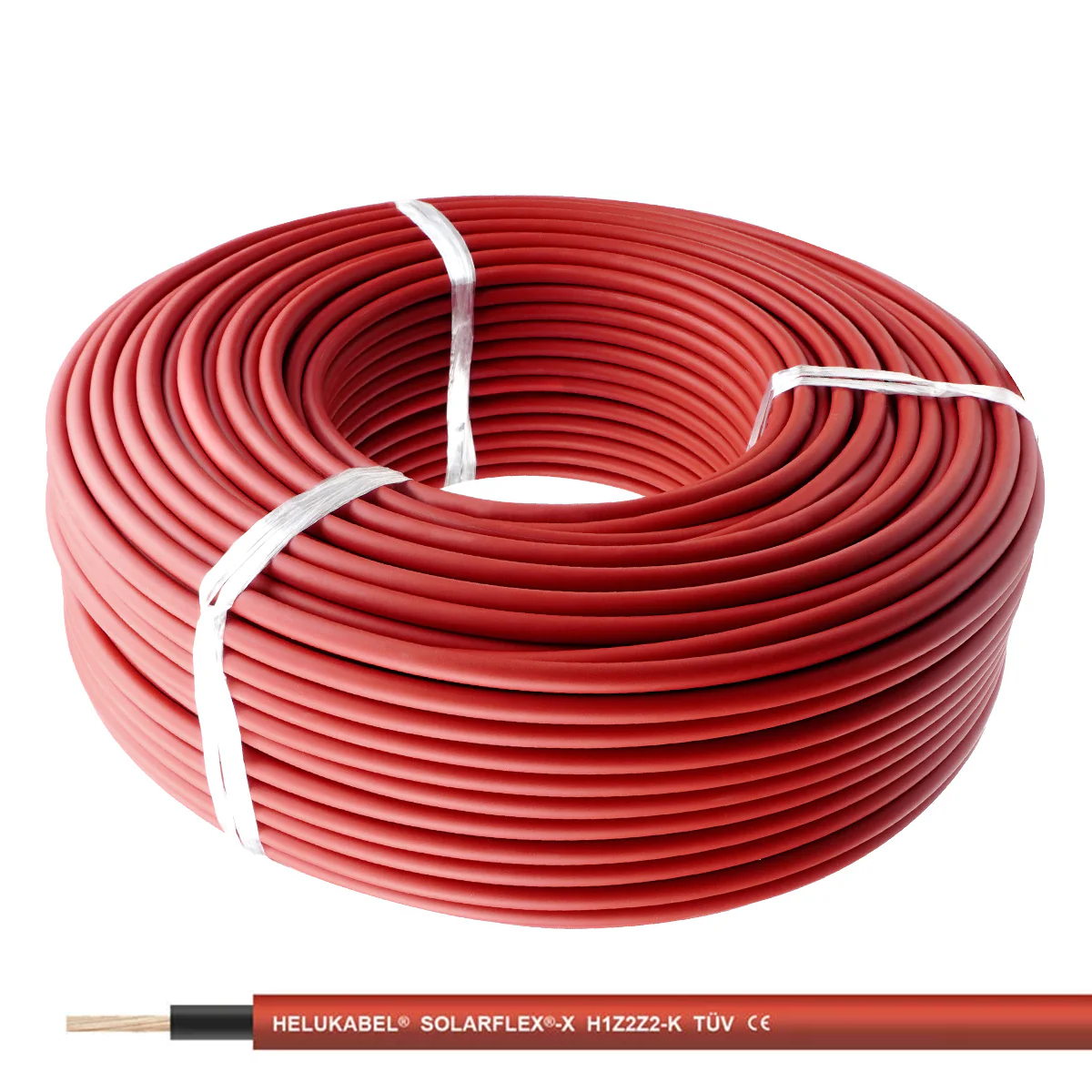 Solarkabel HELUKABEL SOLARFLEX®-X H1Z2Z2-K 4 mm² rot 100m halogenfrei