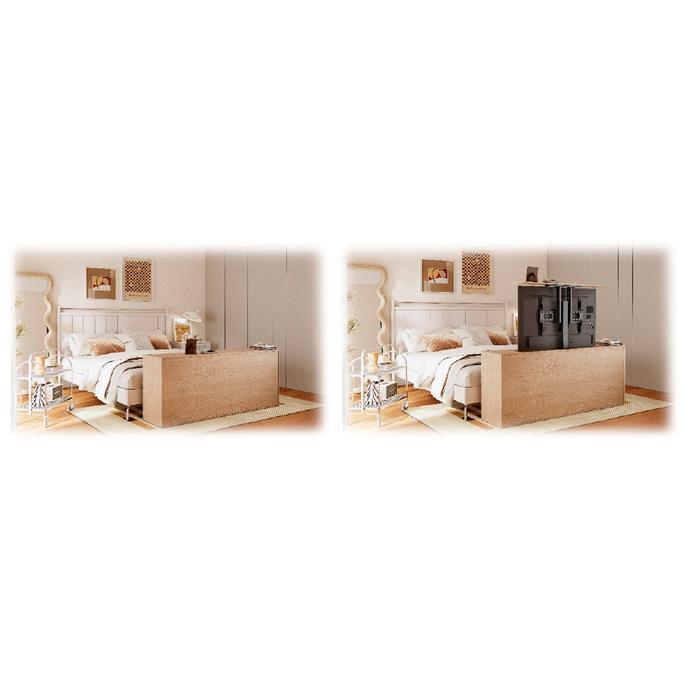 MyWall HP63-1 elektrischer TV Lift zum Einbau in Möbel für 37-65" Bildschirme (mit Fernbedienung, für 94-165cm TVs, max. 60kg Belastbarkeit)