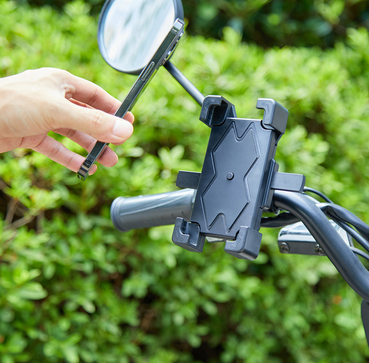 My Wall Handyhalterung für Fahrrad – HR20L, universale Fahrrad Handyhalterung mit One-Click-Funktion, EIN-Hand-Bedienung, 360° drehbar, Smartphone Halterung für Fahrrad, Motorrad und e-Scooter