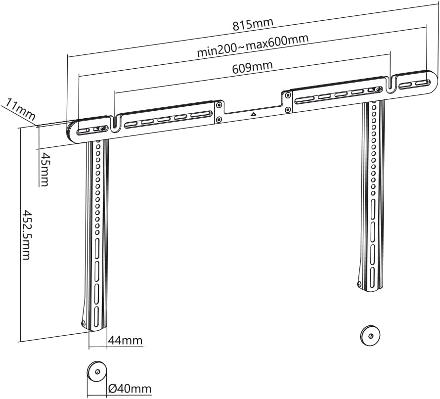 my Wall TV Soundbar-Halterung für SONOS Arc HS9WL - Stabile Lautsprecher Halterung zur Befestigung an TV-Halterungen - Belastbar bis 10 kg