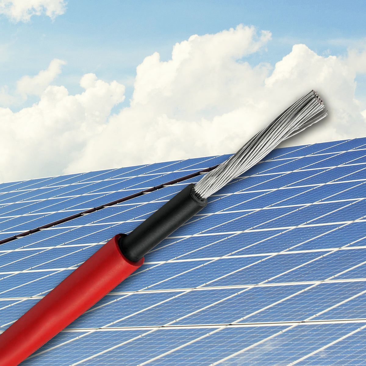 Solarkabel 6mm² H1Z2Z2-K Rot - 10m - UV-beständig, flexibel, Photovoltaik Kabel, PV Kabel, Solar Anschlusskabel für Solarpanel, Wechselrichter & Laderegler - langlebig