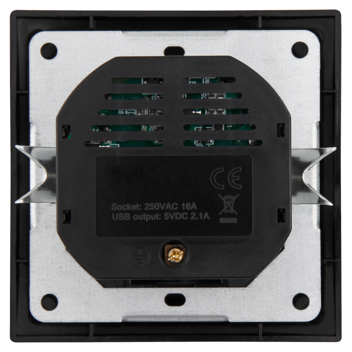Schutzkontakt-Steckdose mit 2x USB McPower ''Flair'', 250V, 5V/2,1A, UP, anthrazit