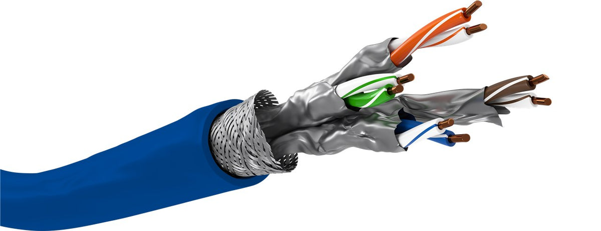 100m CAT7a+ Verlegekabel S/FTP PiMF blau