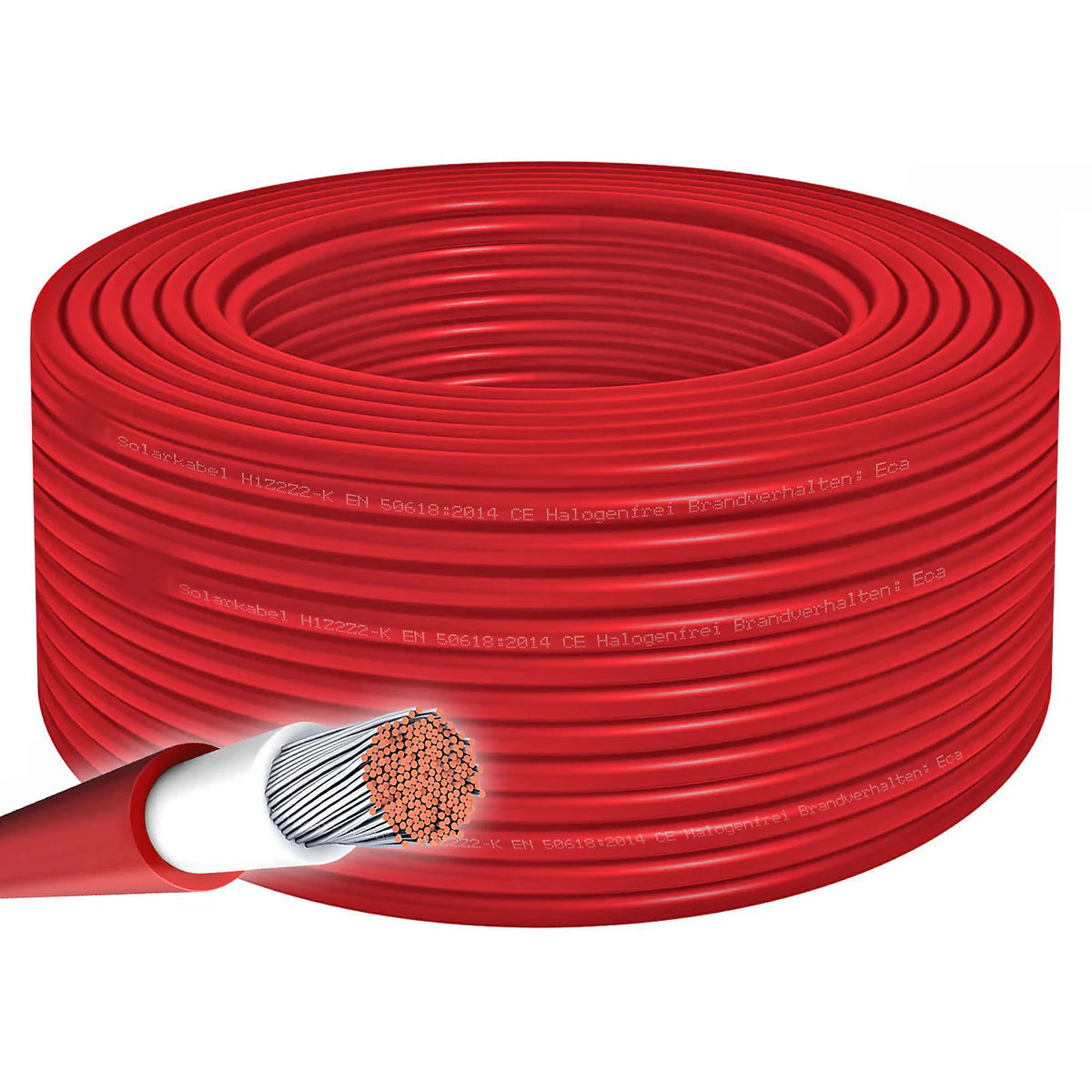 25m Solarkabel H1Z2Z2-K 4mm² Photovoltaik Kabel für PV Anlagen rot